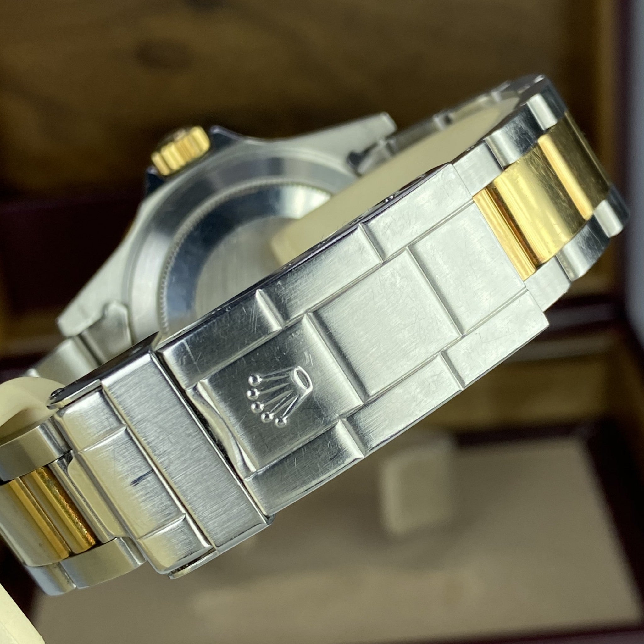 1984 Vintage Rolex Submariner 16803 Unpolished 18k gold & Steel Rare Factory Gray Serti Diamonds Dial