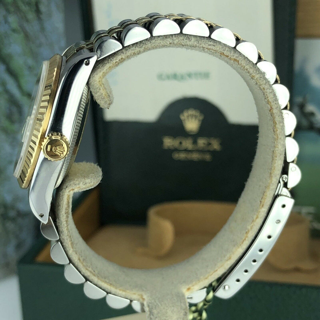 1985 Rolex Datejust 68273 Mid Size Factory Roman Dial 31mm Mint Box & Papers