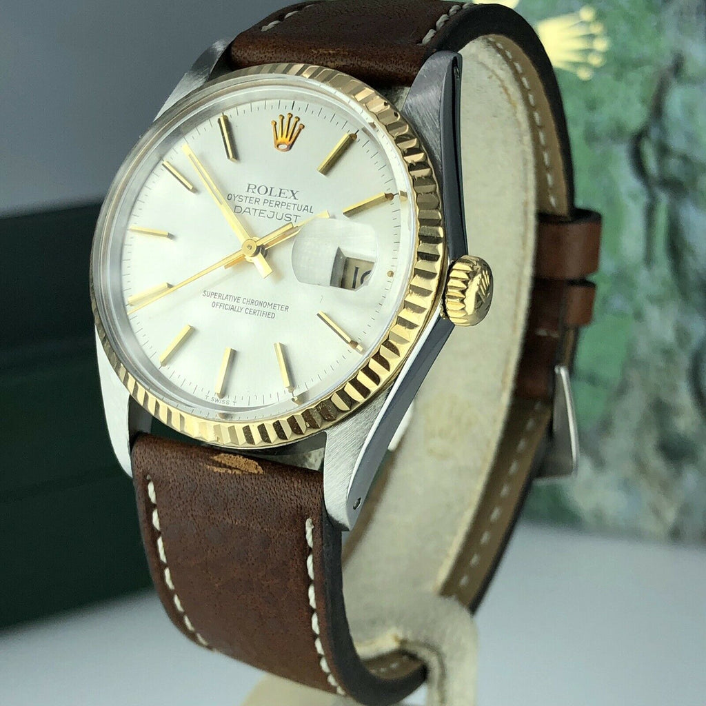 1985 Vintage Rolex 16013 Datejust 2 tone gold & Steel Original Dial w Rolex Box