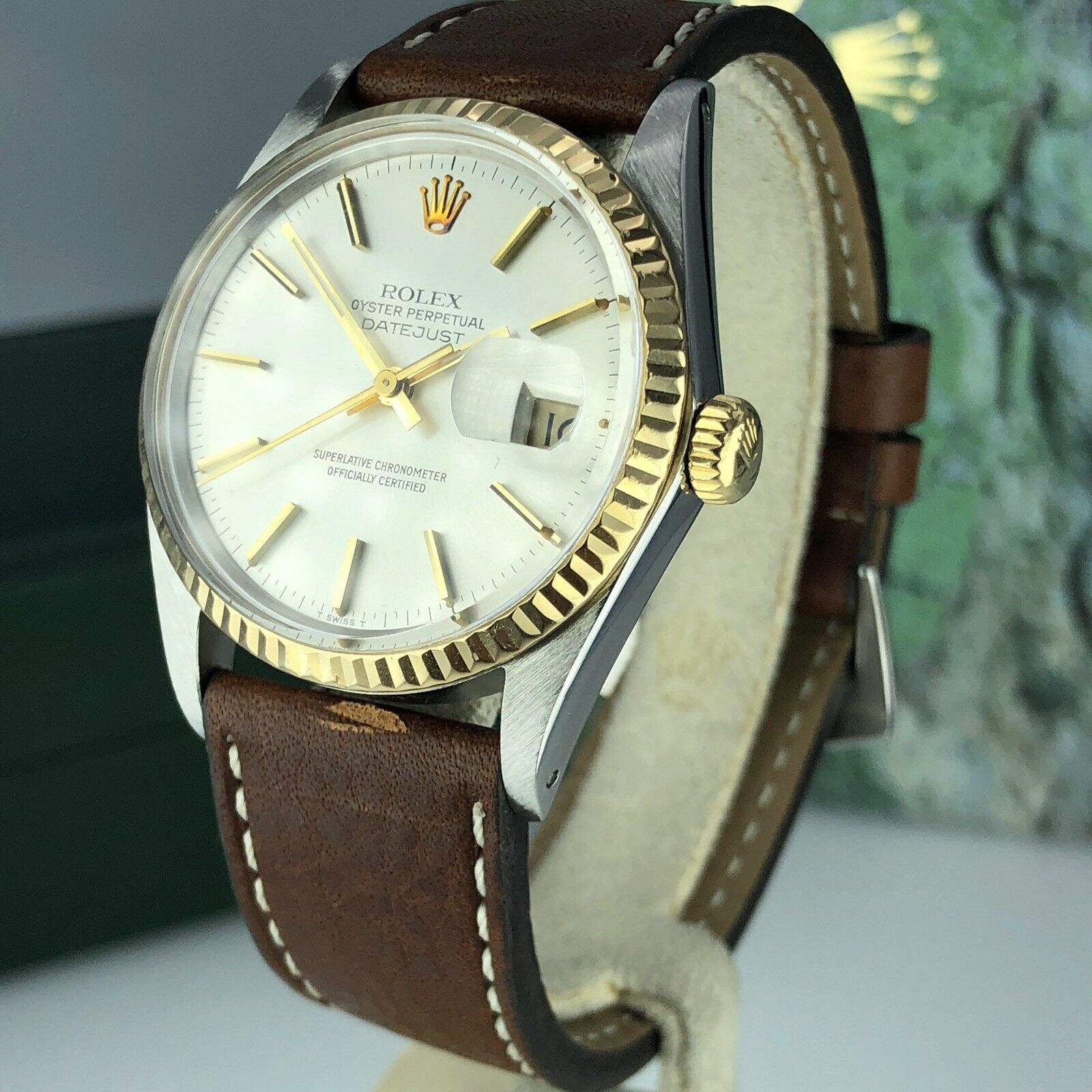 1985 Vintage Rolex 16013 Datejust 2 tone gold & Steel Original Dial w Rolex Box