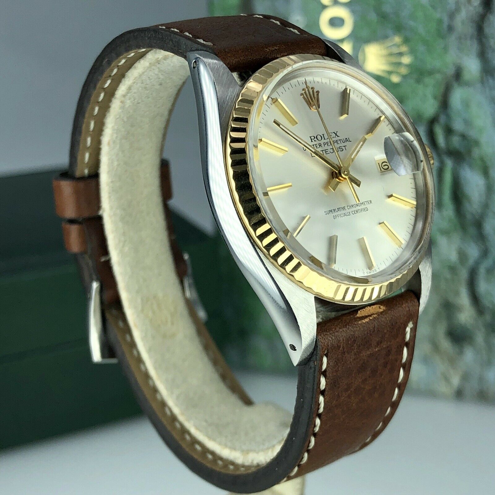 1985 Vintage Rolex 16013 Datejust 2 tone gold & Steel Original Dial w Rolex Box