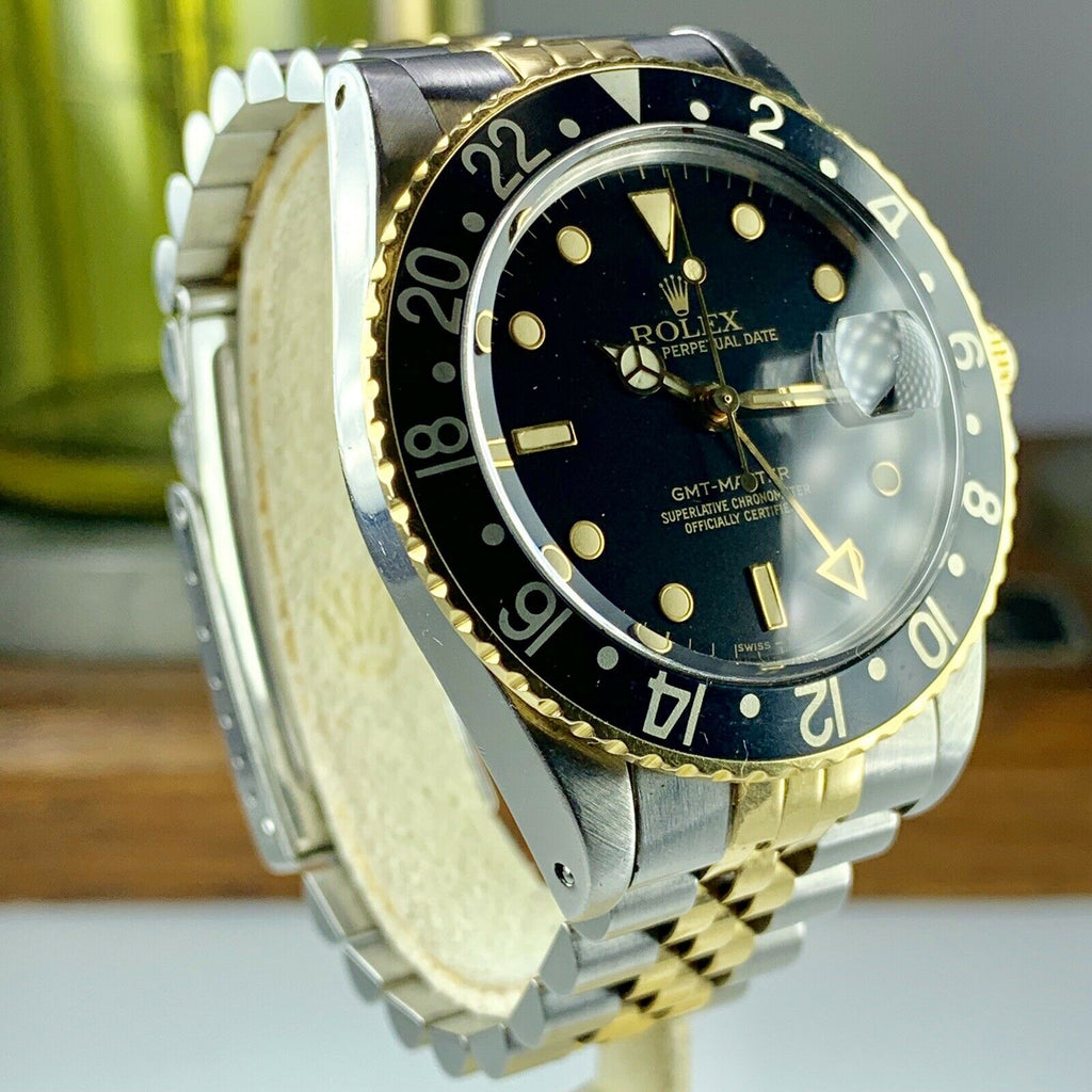 1985 Vintage Rolex 16753 GMT-Master 2 Tone Gold & Steel