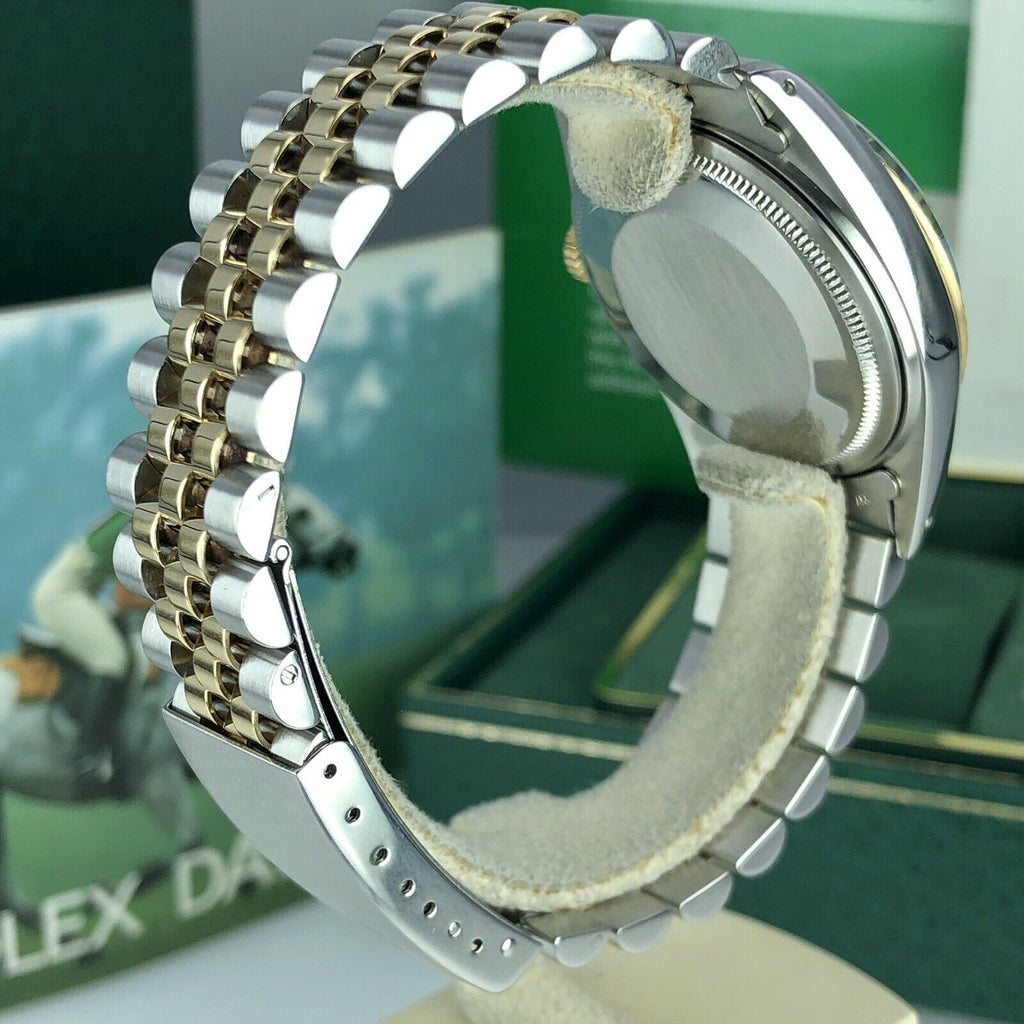 1986 Rolex 16013 Datejust Gold & Steel Black Dial w Box & Papers Collectors set