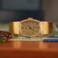 1986 Rolex Cellini Orchid Ref. 3466 18k Gold with Factory Diamonds Full Set New Old Stock