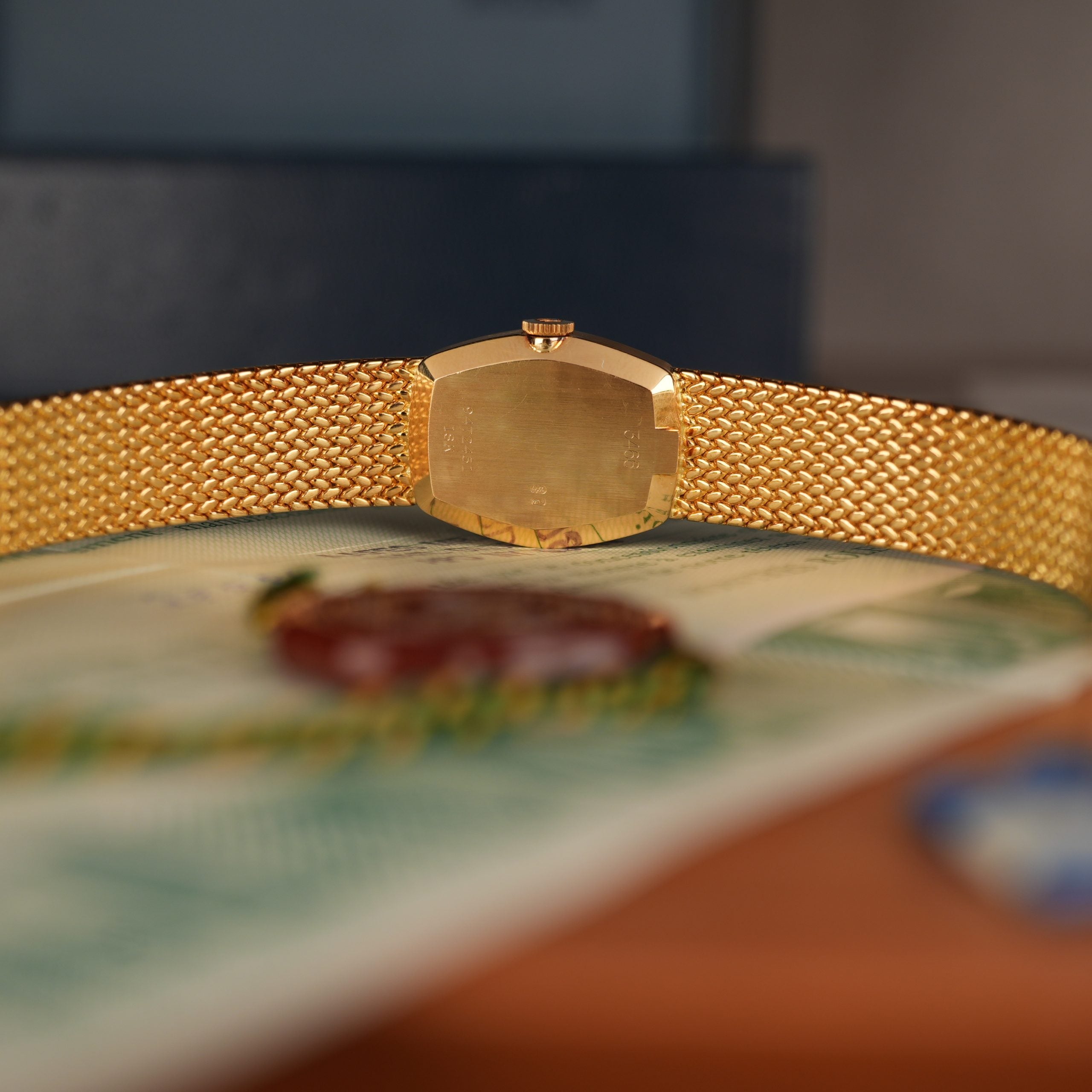 1986 Rolex Cellini Orchid Ref. 3466 18k Gold with Factory Diamonds Full Set New Old Stock