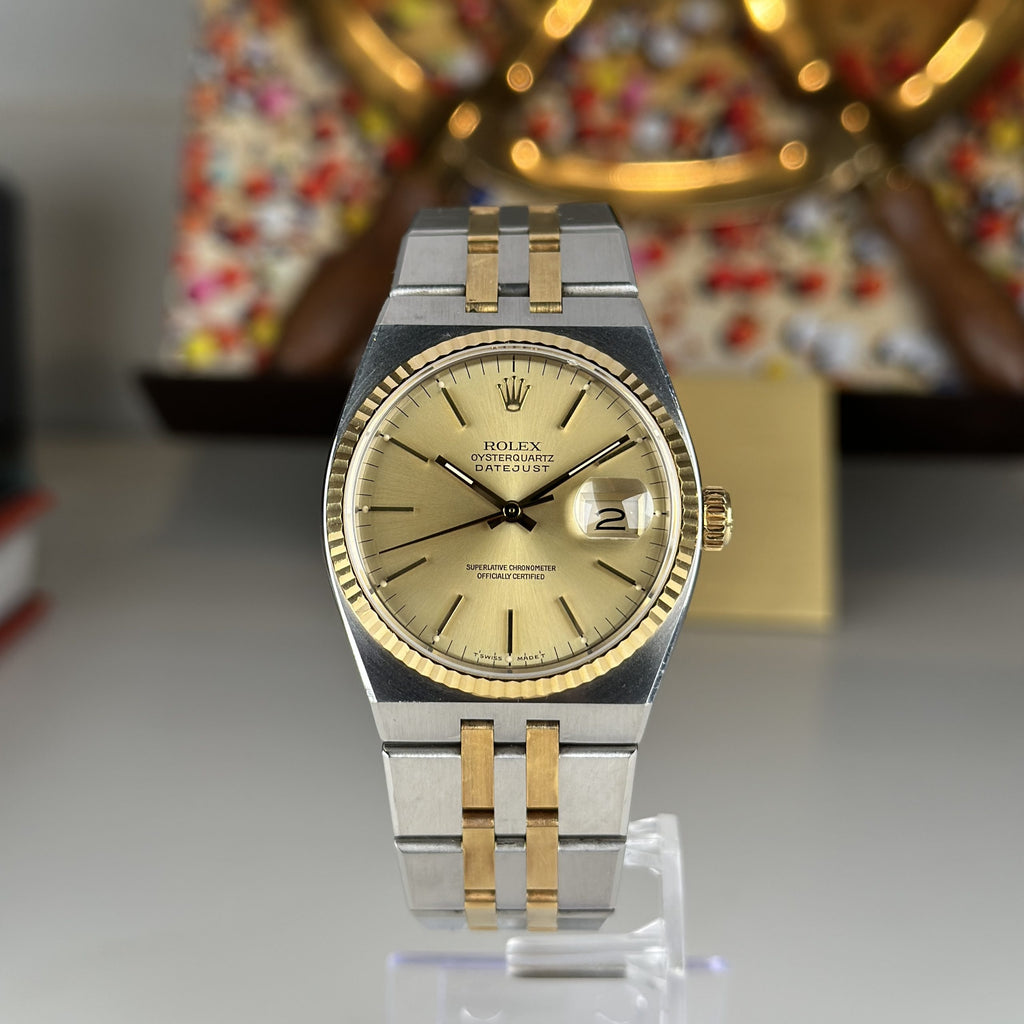 1986 Rolex Datejust Oysterquartz 17013 Steel and Gold Unpolished