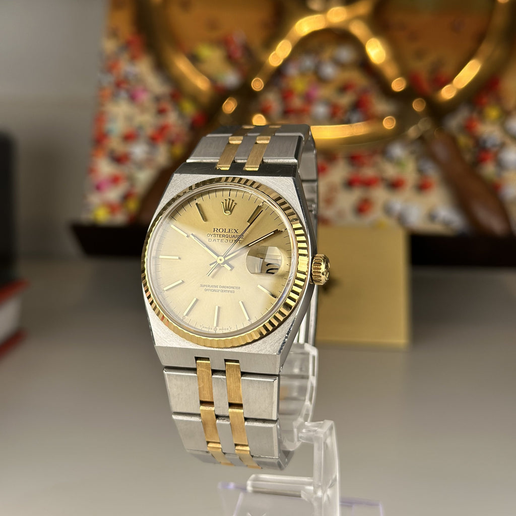 1986 Rolex Datejust Oysterquartz 17013 Steel and Gold Unpolished