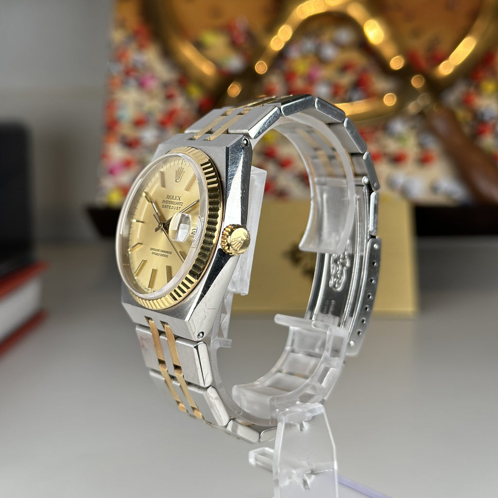 1986 Rolex Datejust Oysterquartz 17013 Steel and Gold Unpolished