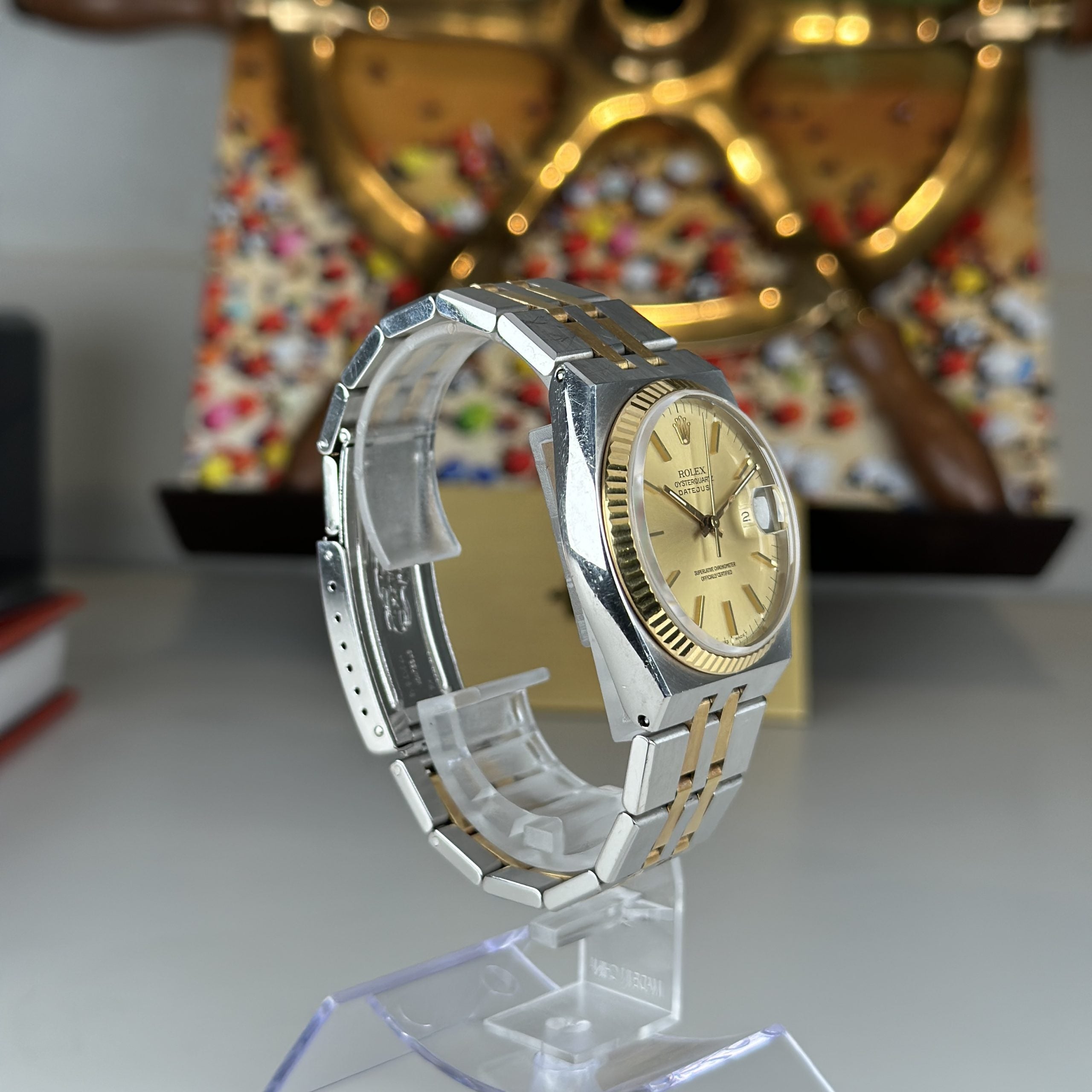 1986 Rolex Datejust Oysterquartz 17013 Steel and Gold Unpolished