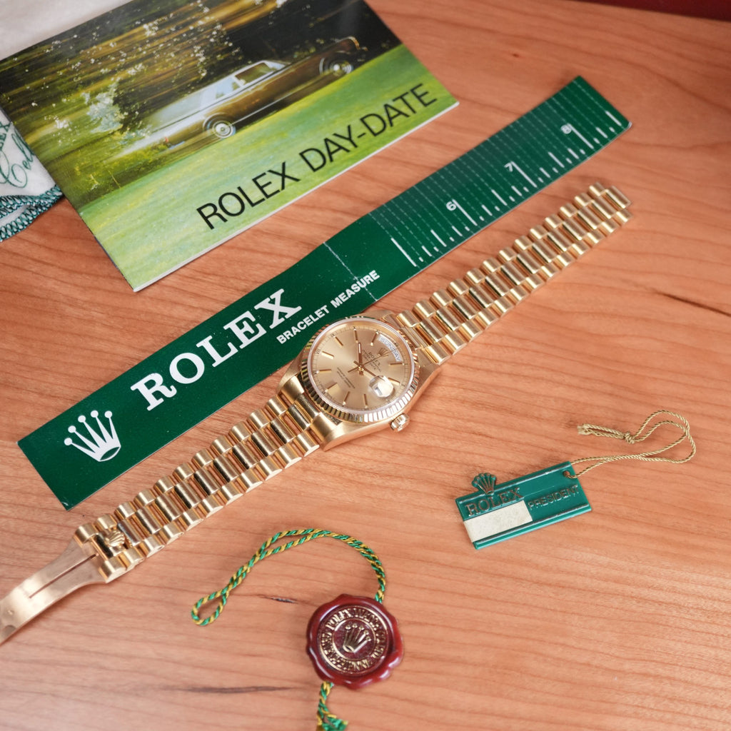 1986 Rolex Day-Date 18038 President Unpolished Full Set Box and Papers