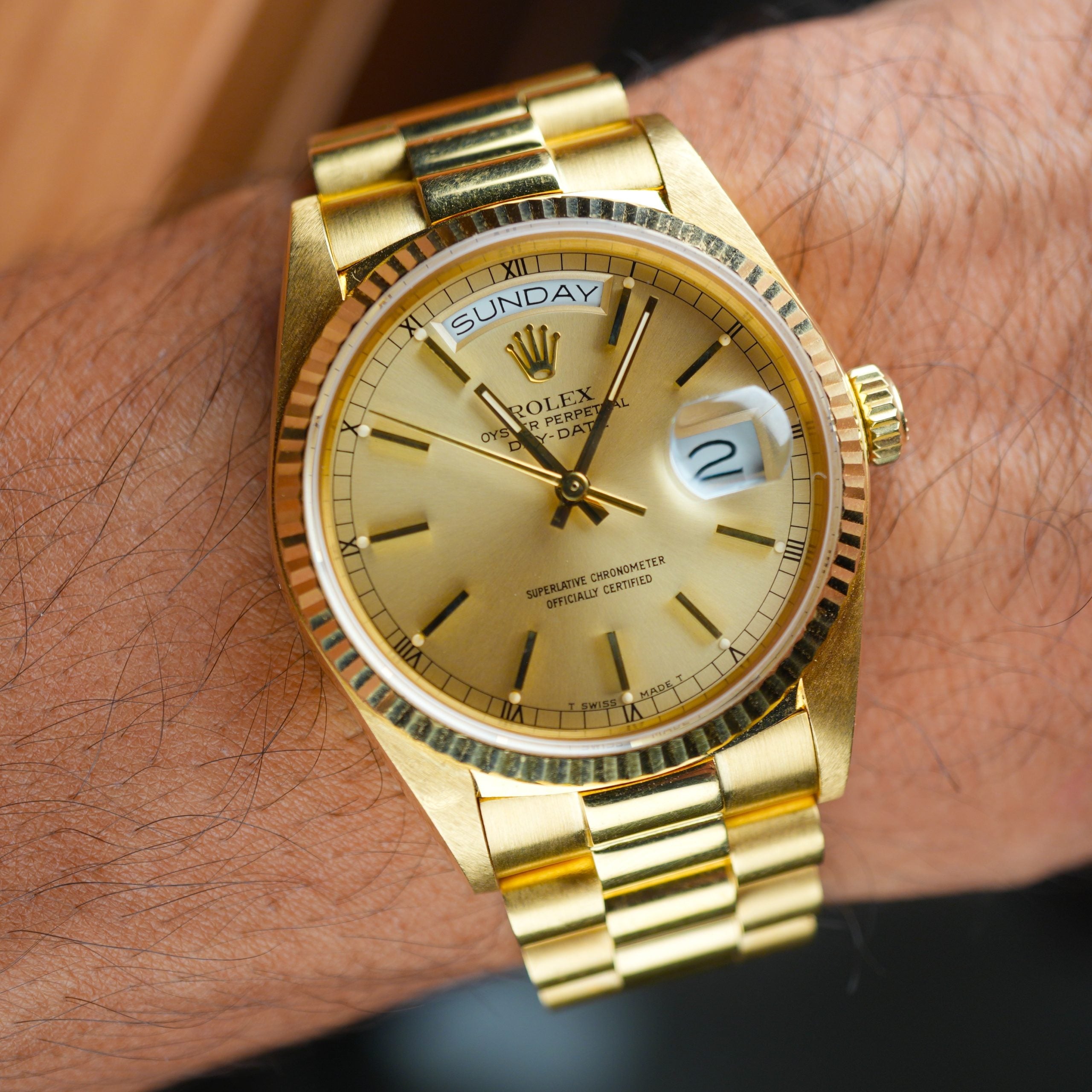1986 Rolex Day-Date 18038 President Unpolished Full Set Box and Papers