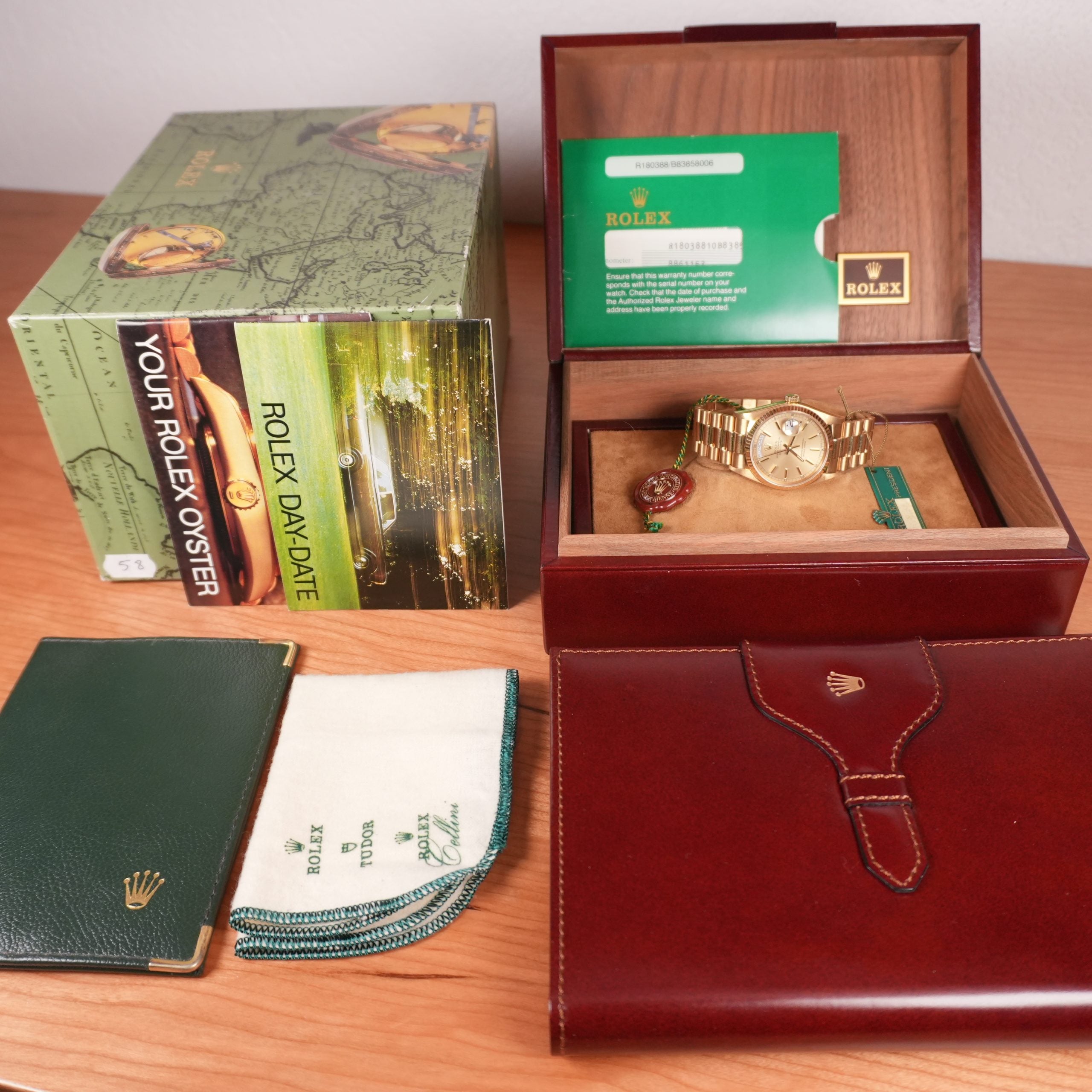 1986 Rolex Day-Date 18038 President Unpolished Full Set Box and Papers