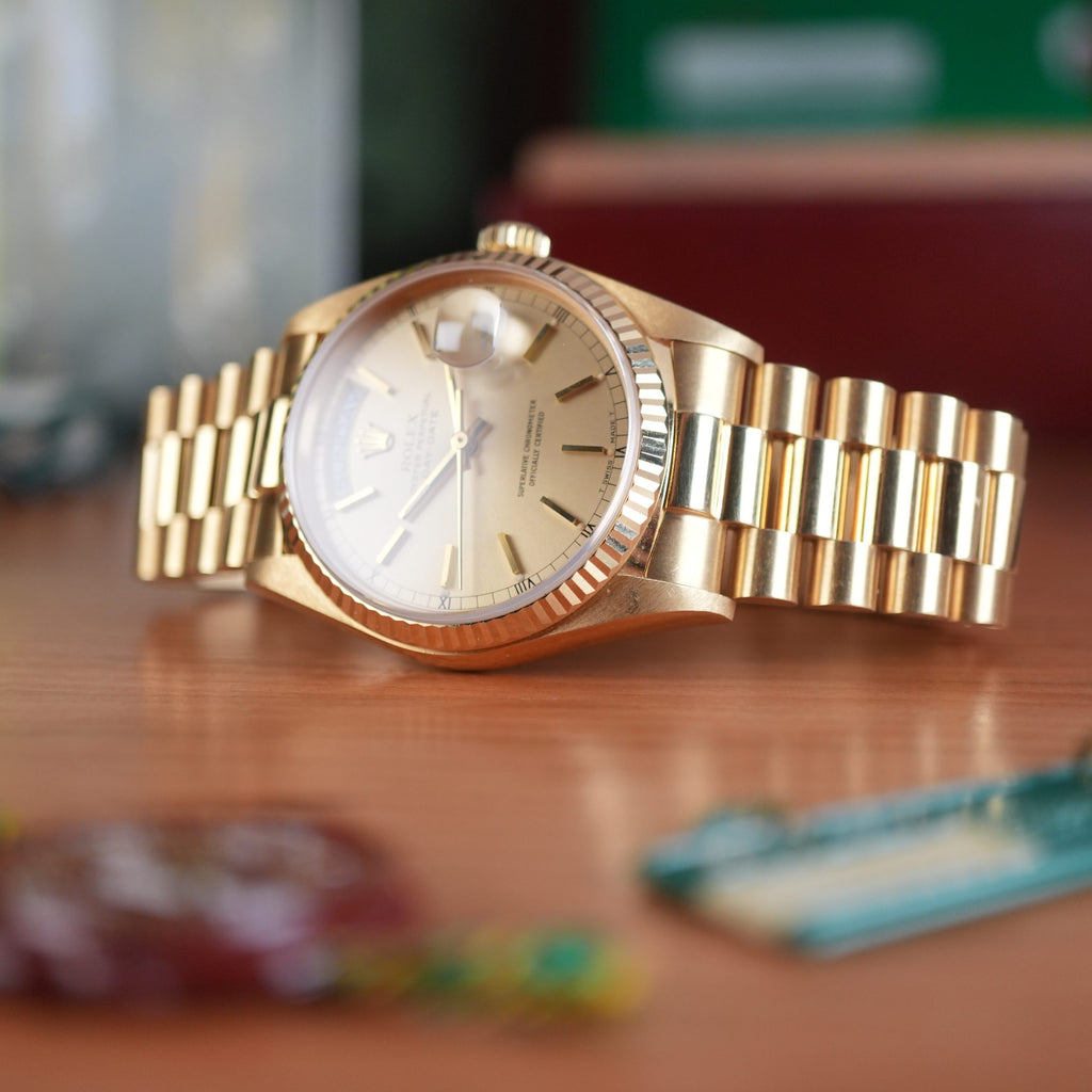 1986 Rolex Day-Date 18038 President Unpolished Full Set Box and Papers