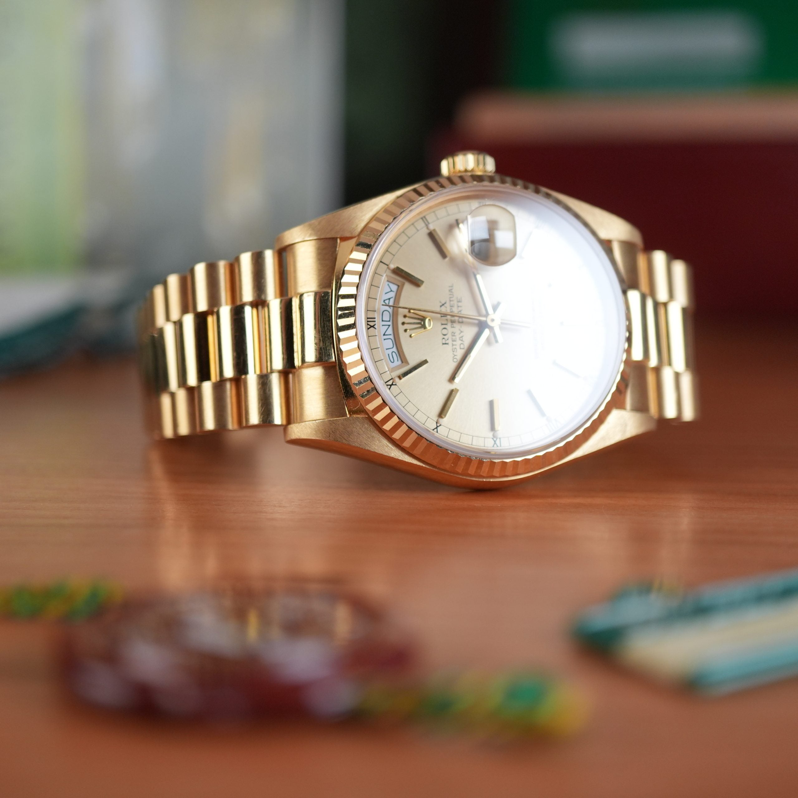 1986 Rolex Day-Date 18038 President Unpolished Full Set Box and Papers