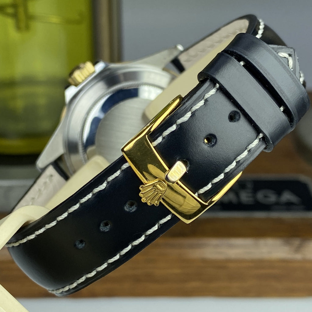 1986 Vintage Rolex 16803 Submariner 2 Tone Gold & Steel Black Patina Dial