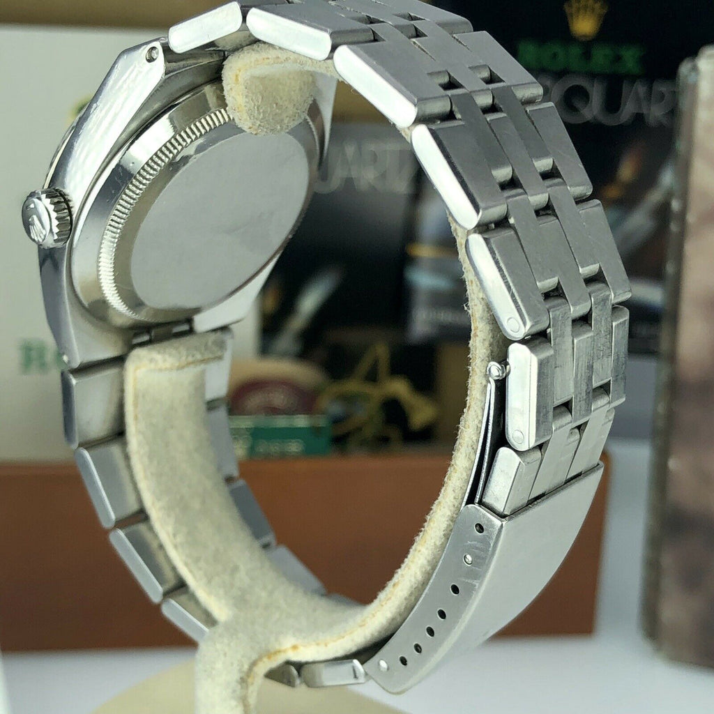 1987 Vintage Rolex DateJust Oyster quartz 17014 Black Unpolished box & Papers