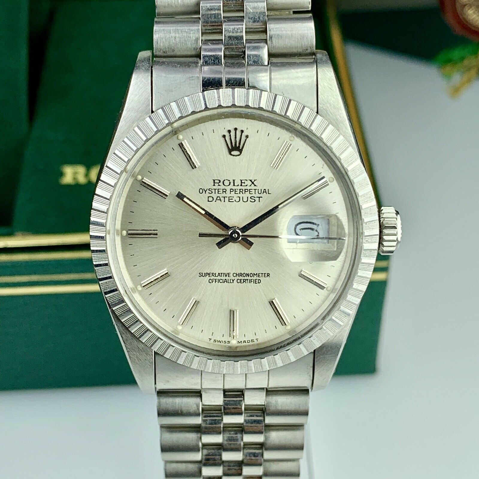 1987 Vintage Rolex Datejust 16030 Silver Dial Unpolished Box & Papers Full Set