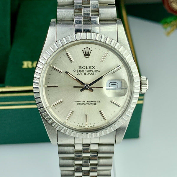 1987 Vintage Rolex Datejust 16030 Silver Dial Unpolished Box & Papers Full Set