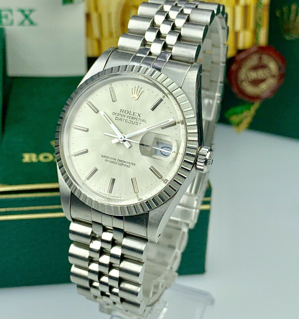 1987 Vintage Rolex Datejust 16030 Silver Dial Unpolished Box & Papers Full Set