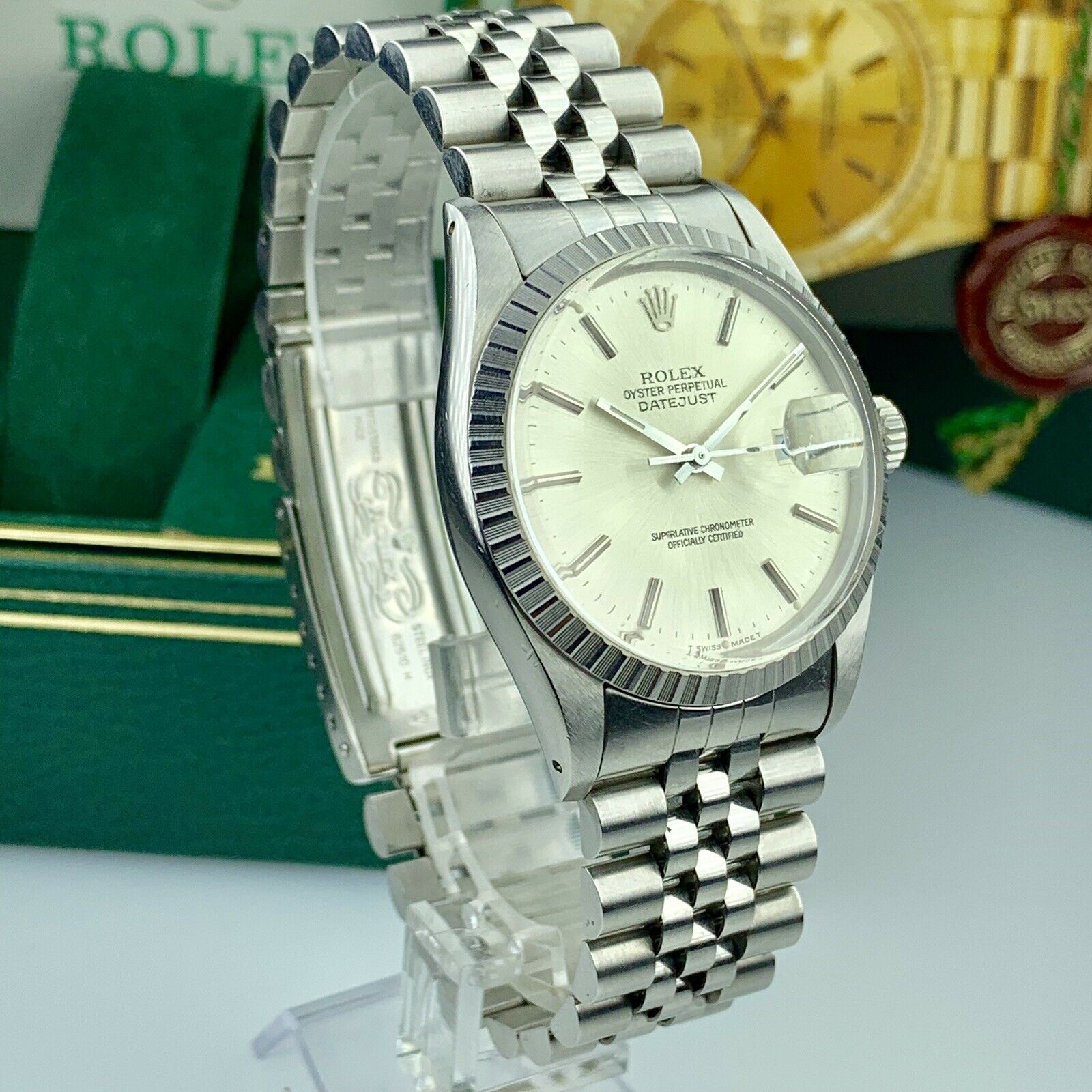 1987 Vintage Rolex Datejust 16030 Silver Dial Unpolished Box & Papers Full Set