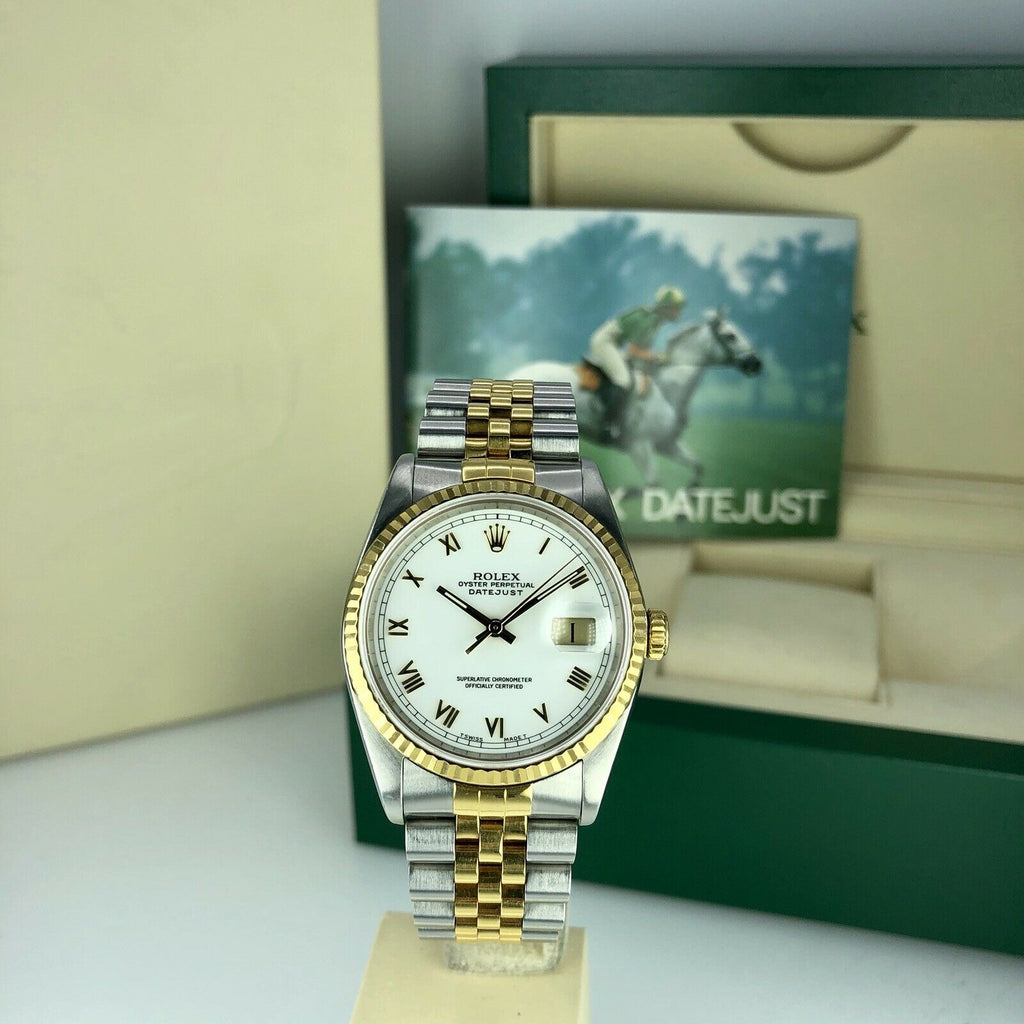 1988 Rolex Datejust 16233 Factory Roman Dial 36mm Mint Condition With Box
