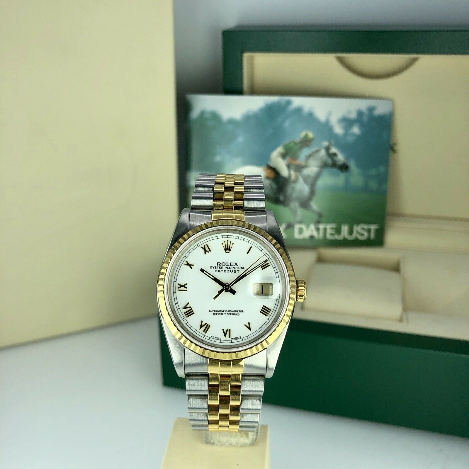 1988 Rolex Datejust 16233 Factory Roman Dial 36mm Mint Condition With Box