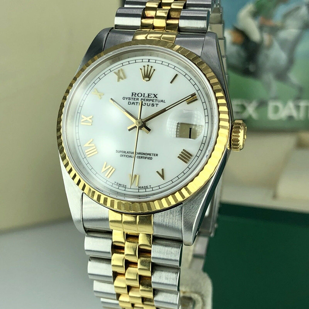 1988 Rolex Datejust 16233 Factory Roman Dial 36mm Mint Condition With Box