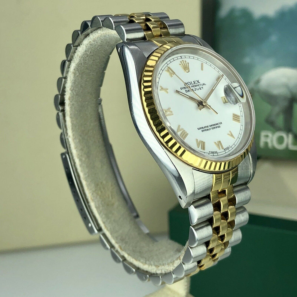 1988 Rolex Datejust 16233 Factory Roman Dial 36mm Mint Condition With Box