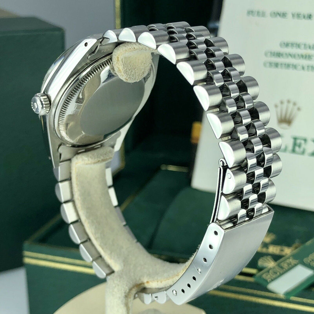 1988 Vintage Rolex Date 15000 Black Dial Unpolished Jubilee Box and Papers