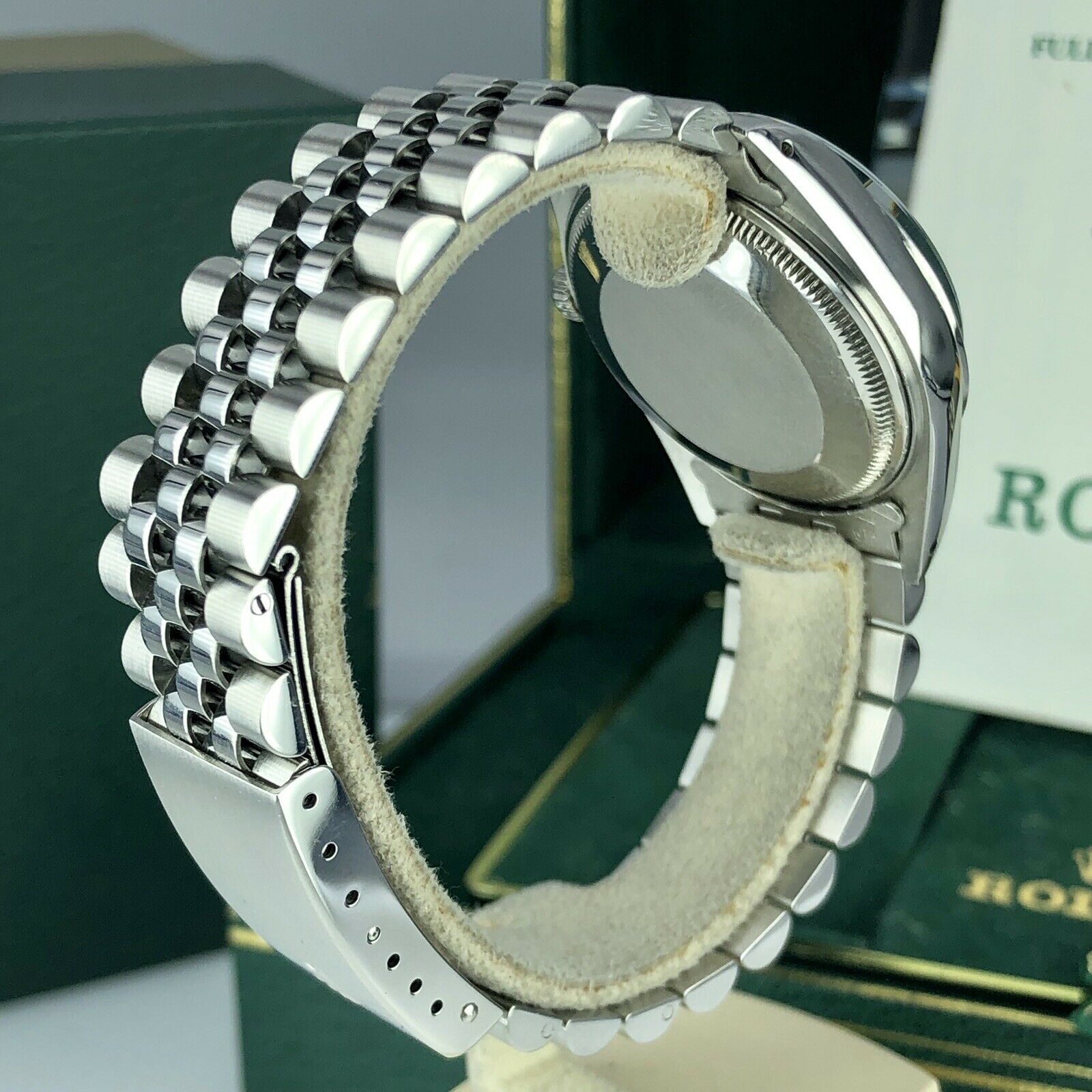 1988 Vintage Rolex Date 15000 Black Dial Unpolished Jubilee Box and Papers