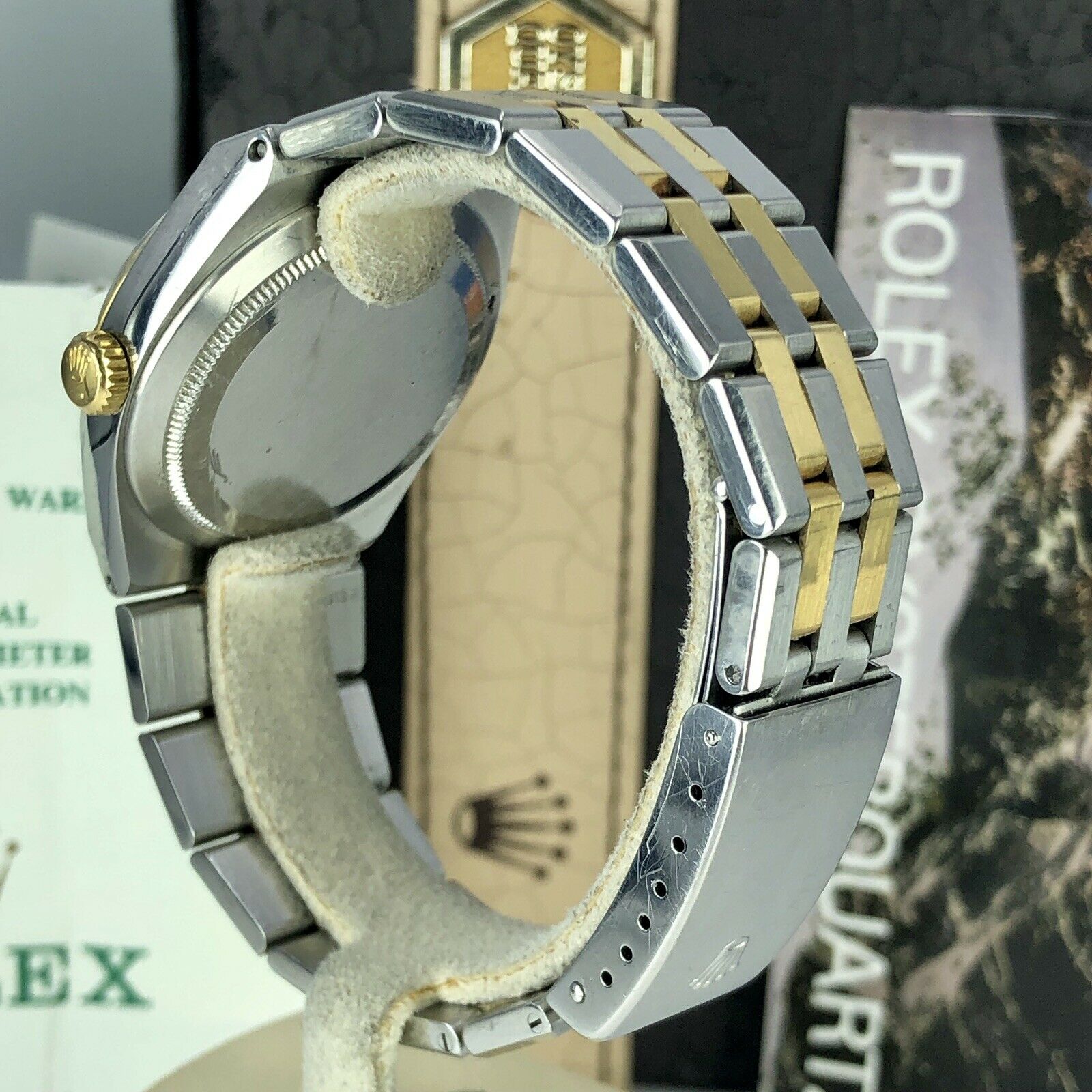 1988 Vintage Rolex DateJust Oyster quartz 17013 Two Tone Unpolished box & Papers
