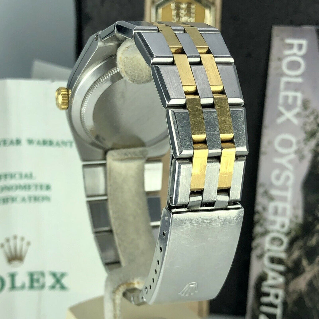 1988 Vintage Rolex DateJust Oyster quartz 17013 Two Tone Unpolished box & Papers