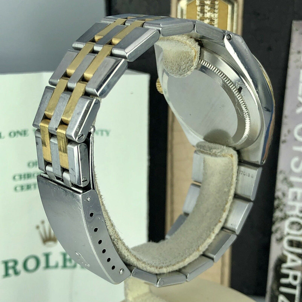 1988 Vintage Rolex DateJust Oyster quartz 17013 Two Tone Unpolished box & Papers