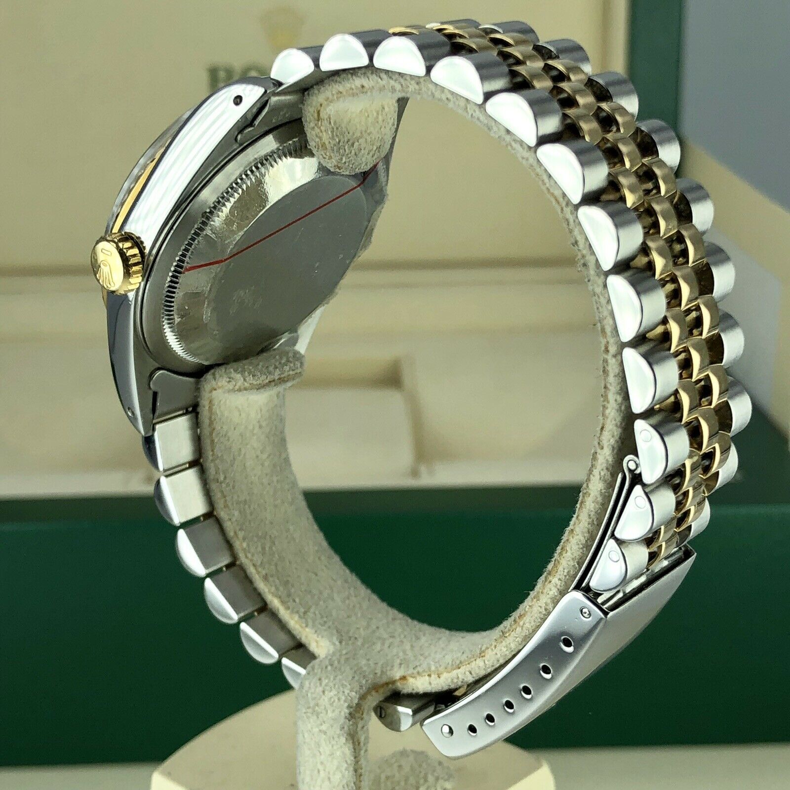 1989 Rolex 16233 Datejust 2 tone18k gold & Steel Diamond Champagne Dial w Box