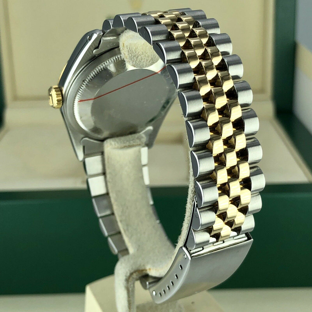 1989 Rolex 16233 Datejust 2 tone18k gold & Steel Diamond Champagne Dial w Box