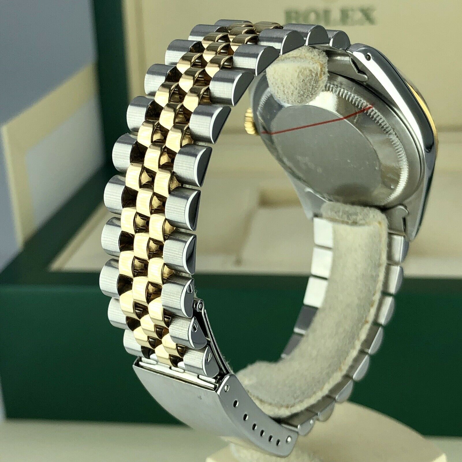 1989 Rolex 16233 Datejust 2 tone18k gold & Steel Diamond Champagne Dial w Box