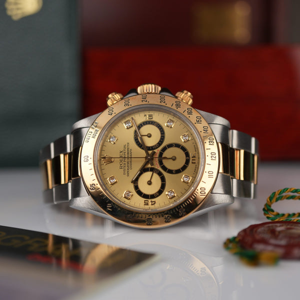 1989 Rolex Daytona 16523 Steel & Gold 4 line diamond dial