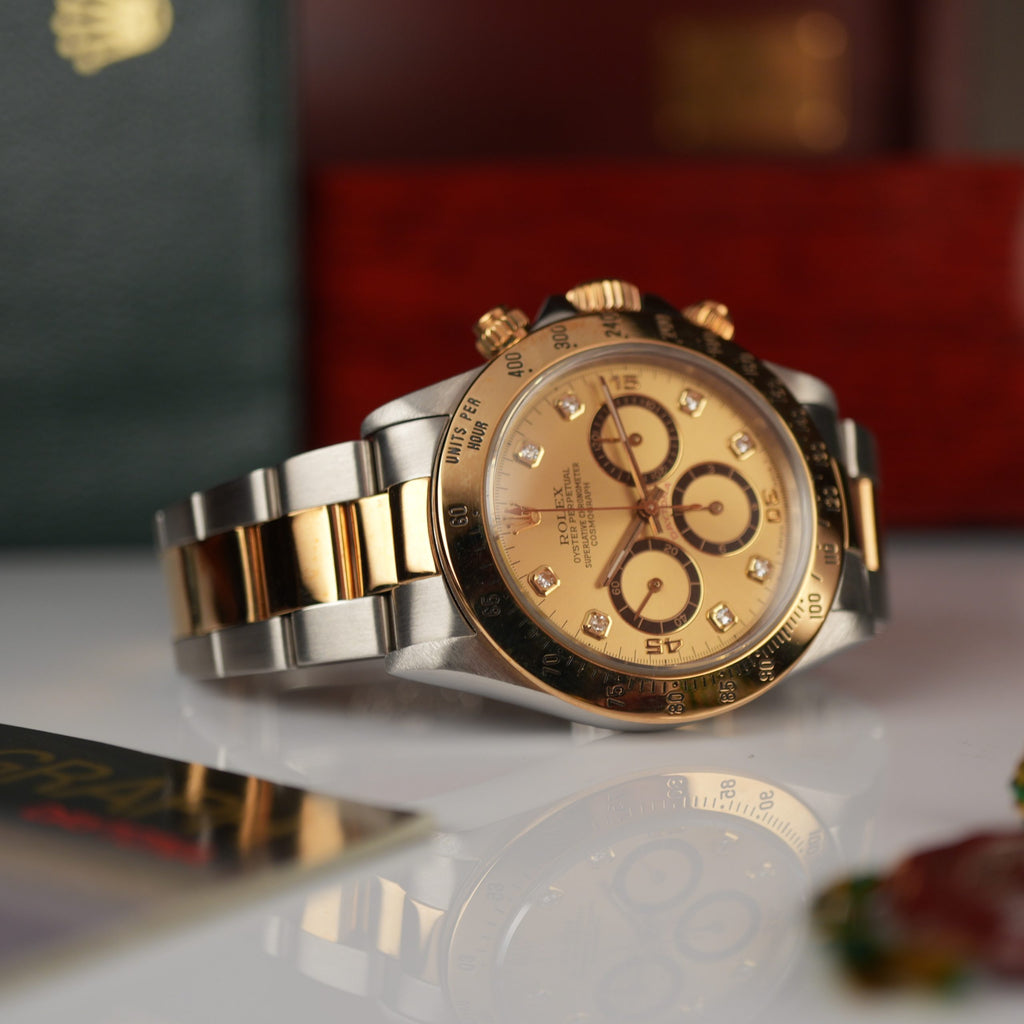 1989 Rolex Daytona 16523 Steel & Gold 4 line diamond dial