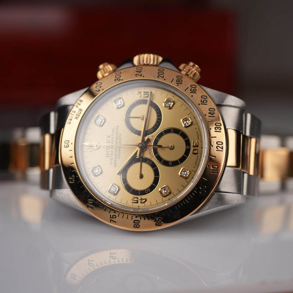 1989 Rolex Daytona 16523 Steel & Gold 4 line diamond dial