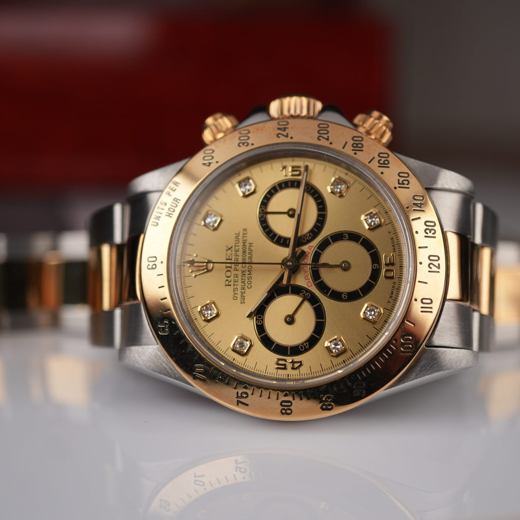 1989 Rolex Daytona 16523 Steel & Gold 4 line diamond dial