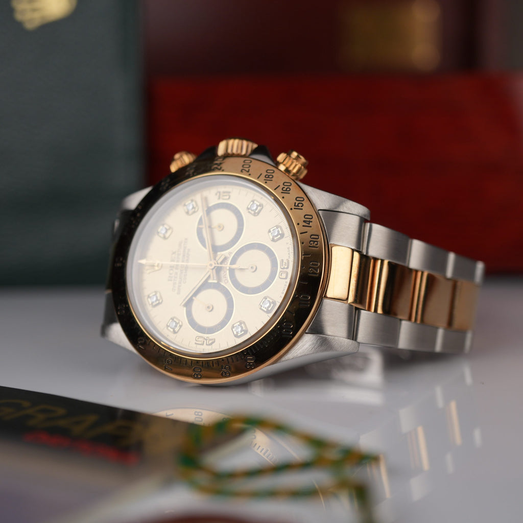 1989 Rolex Daytona 16523 Steel & Gold 4 line diamond dial