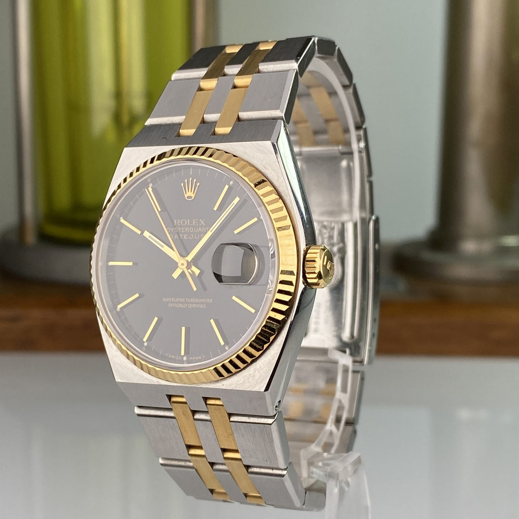 1990 Rolex Datejust Oysterquartz 17013 Unpolished Black Dial in like NOS condition