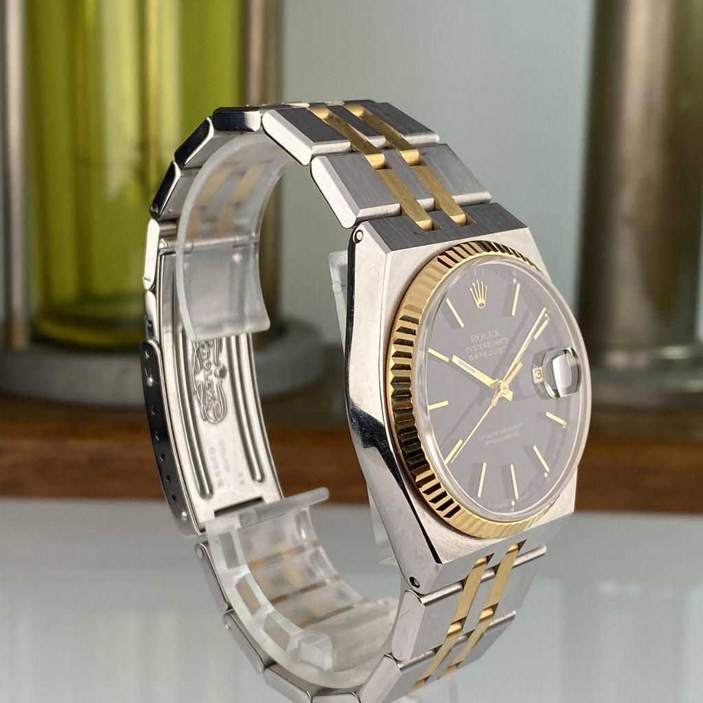 1990 Rolex Datejust Oysterquartz 17013 Unpolished Black Dial in like NOS condition
