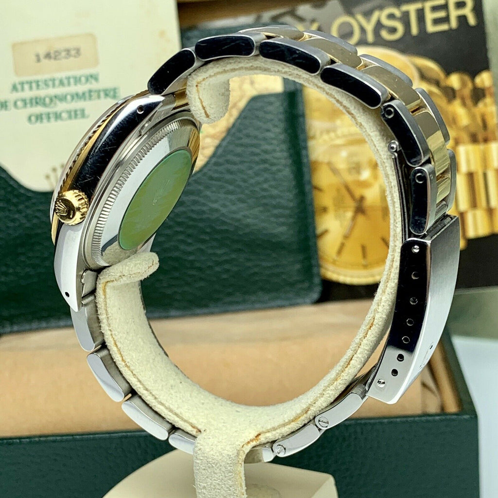 1991 Rolex Oyster Perpetual 34mm 14233 Steel & 18k Gold Mint Unpolished Box & Papers
