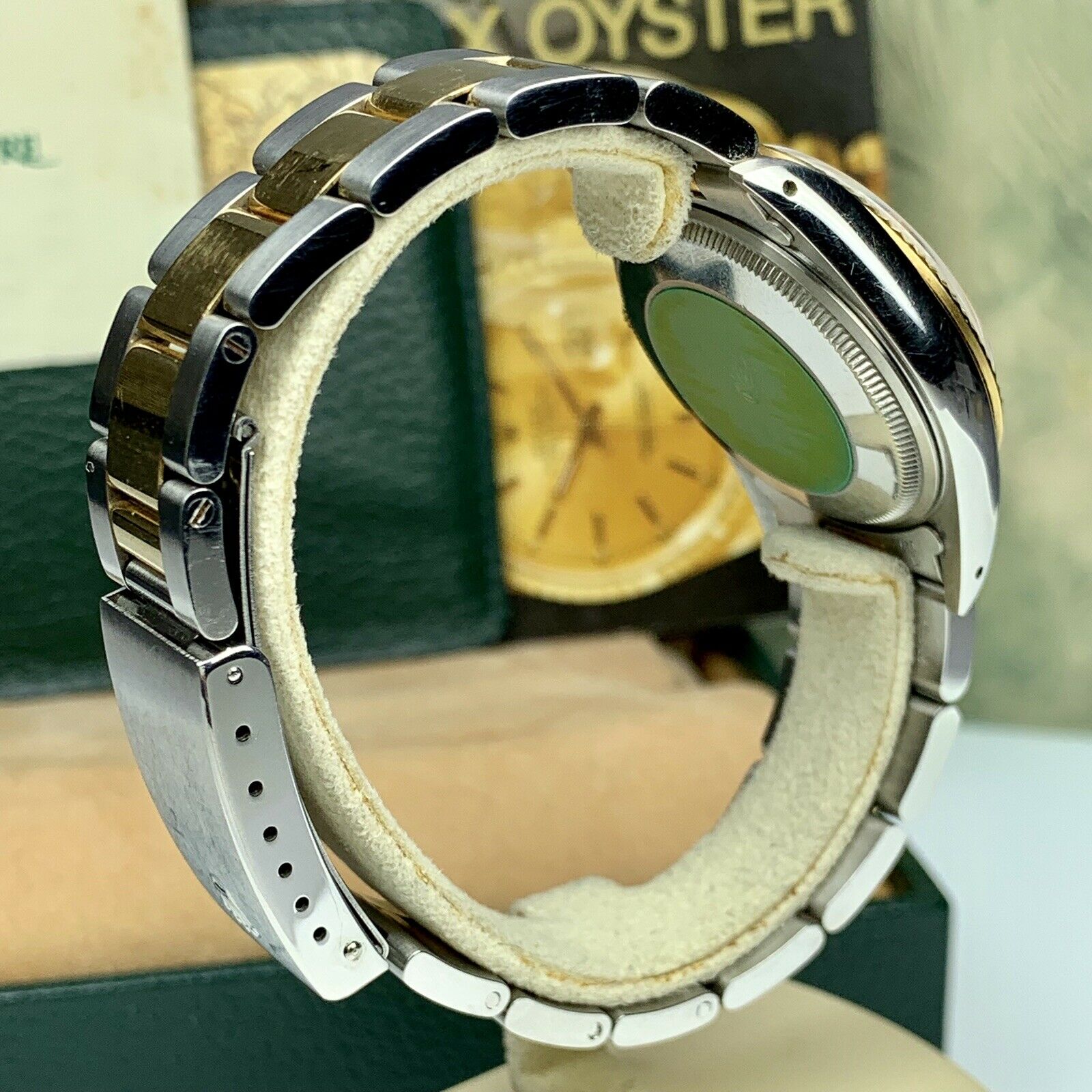 1991 Rolex Oyster Perpetual 34mm 14233 Steel & 18k Gold Mint Unpolished Box & Papers