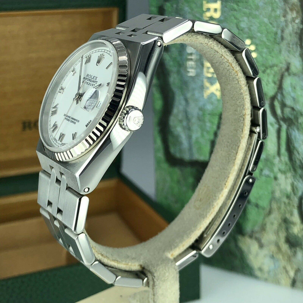 1991 Vintage Rolex DateJust Oyster quartz 17014 Roman Dial Unpolished With box