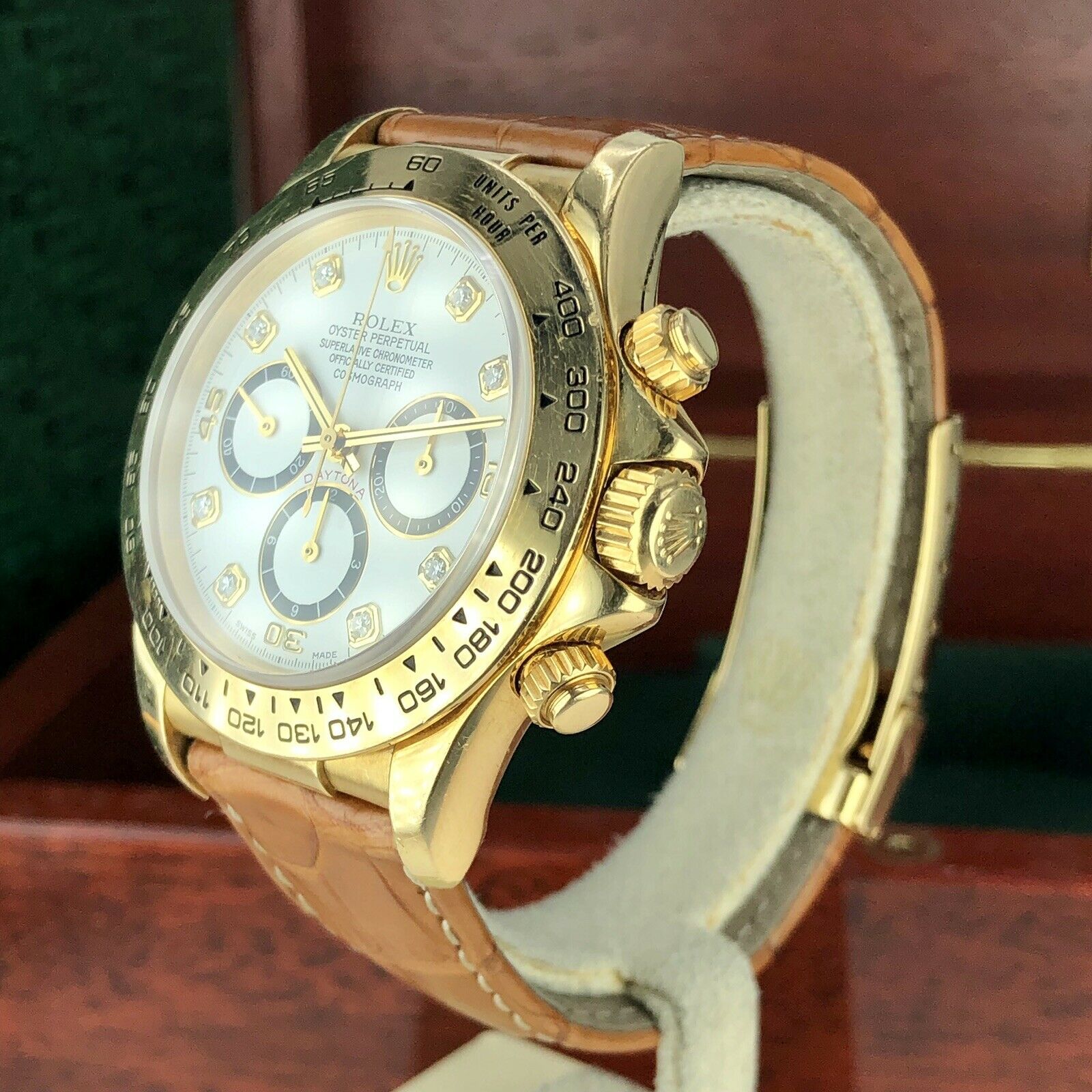 1991 Vintage Rolex Daytona 16518 Diamond Dial zenith Inverted 6 Unpolished