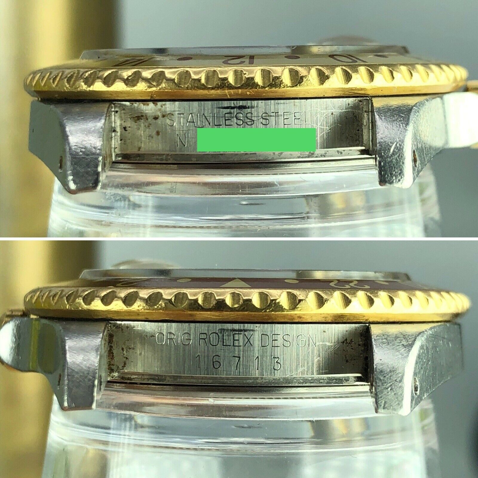 1991 Vintage Rolex 16713 GMT-Master 2 Tone Gold & Steel Unpolished Rootbeer