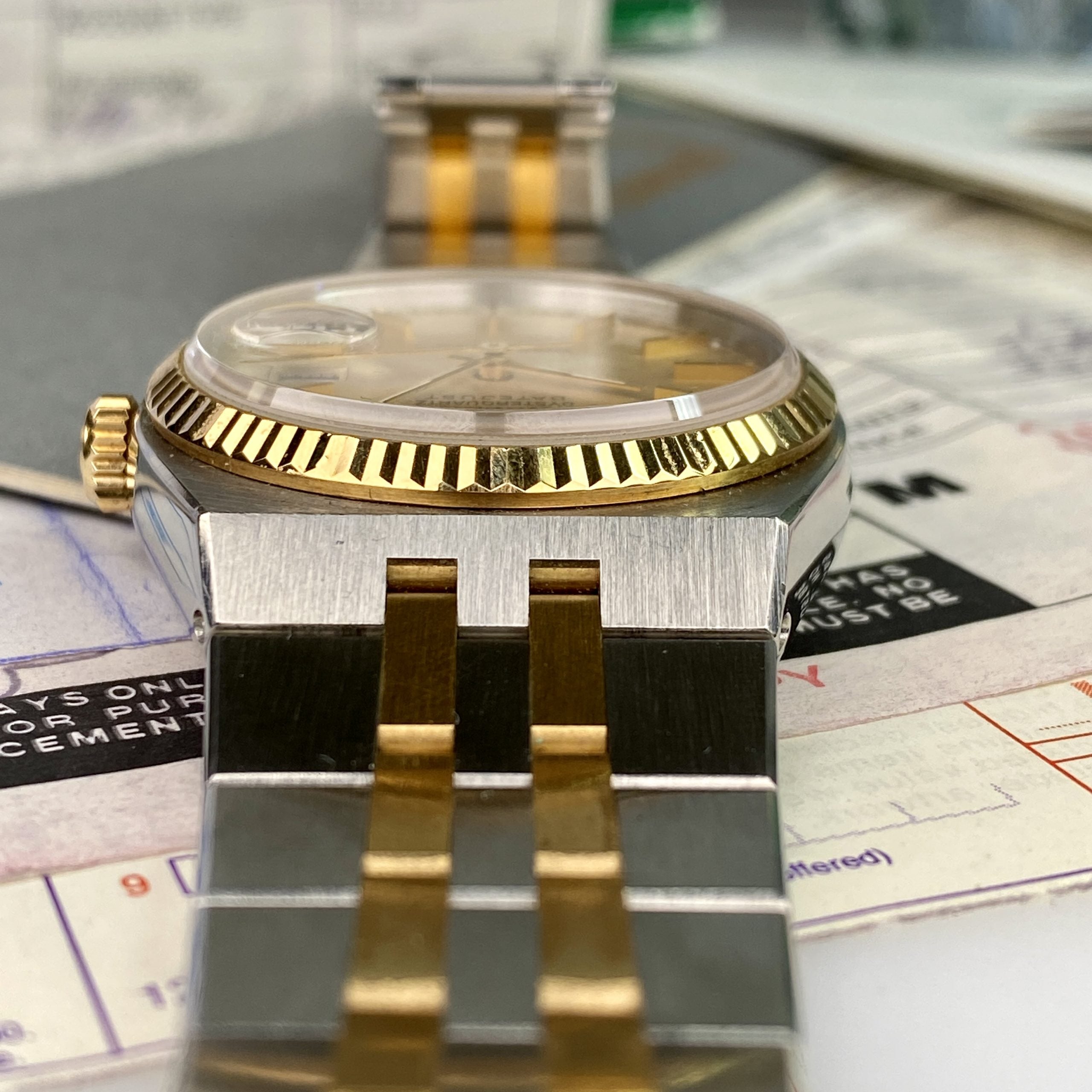 1992 Rolex Datejust Oysterquartz 17013 Unpolished complete collector set box & papers