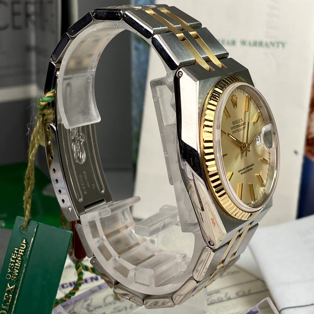 1992 Rolex Datejust Oysterquartz 17013 Unpolished complete collector set box & papers
